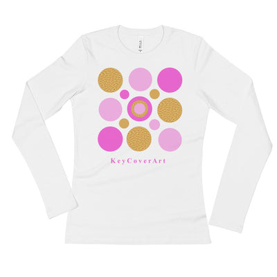 Pink & Gold Dots - Ladies' Long Sleeve T-Shirt - Bella & Canvas