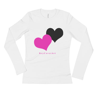 Pink Heart - Ladies' Long Sleeve T-Shirt - Bella & Canvas