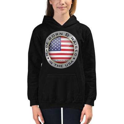 Made Born and Raised in the USA - Kids Hoodie