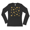 Gold Dots & Black Stripe - Ladies' Long Sleeve T-Shirt - Bella & Canvas