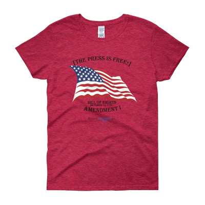 The Press is Free - Gildan Ladies Cotton Tee - Women's short sleeve T-shirt