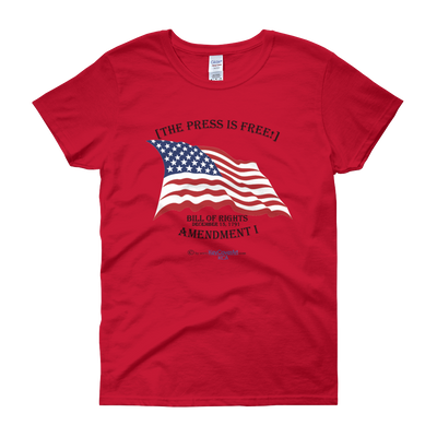 The Press is Free - Gildan Ladies Cotton Tee - Women's short sleeve T-shirt